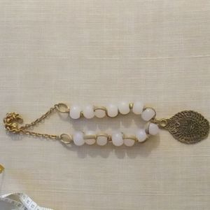 Unique Chunky Necklace with brass pendant